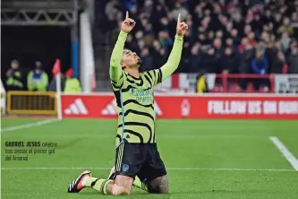  ?? ?? gabriel Jesus celebra tras anotar el primer gol del Arsenal