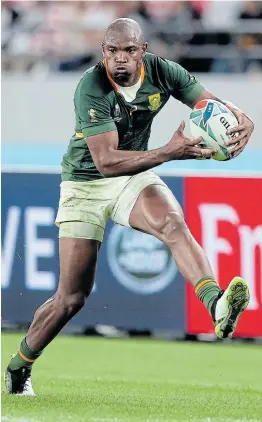  ?? Picture: GALLO IMAGES ?? TOP SHOT: Springboks’ wing Makazole Mapimpi has been nominated for SA Rugby’s prestigiou­s award. Mapimpi scored SA’s first try in a World Cup final in Japan.