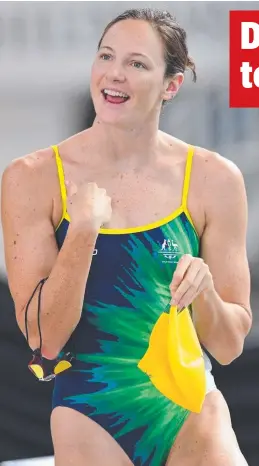  ??  ?? COME AND GET US: Cate Campbell is confident ahead of the Commonweal­th Games which start on Wednesday. Picture: AAP