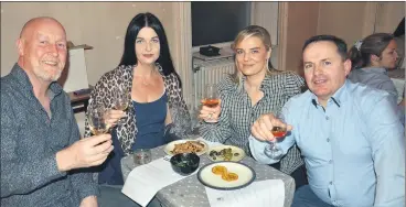  ?? (Pic: John Ahern) ?? Some of those who attended last Friday’s wine sampling in Richmond House, Fermoy, l-r: Conor O’Mahony, Laura Boyle, Fiona Hetherston­e and John J. O’Donovan.