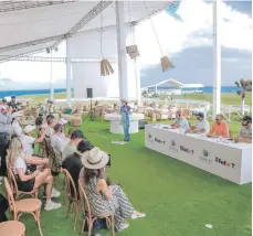  ?? ?? Panorámica de la rueda de prensa oficial del Corales Puntacana Championsh­ip.