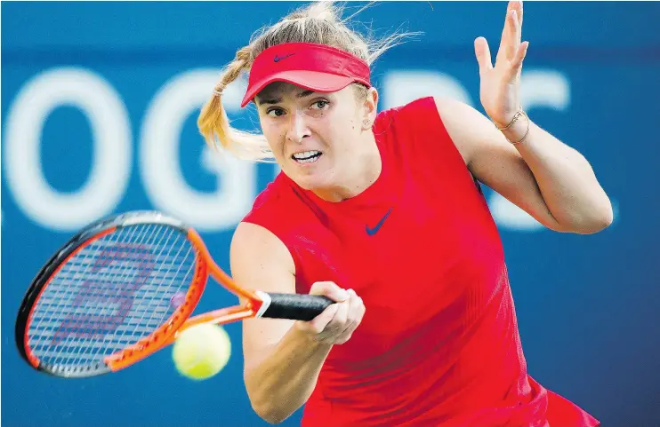  ??  ?? Elina Svitolina needed 56 minutes to dispatch Simona Halep in a Rogers Cup semifinal Saturday, hours after beating Garbine Muguruza in their delayed quarter-final.