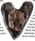  ??  ?? A 12th–13th-century human heart in a lead and silver case