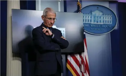  ?? Photograph: Rex/Shuttersto­ck ?? Dr Anthony Fauci attends the daily briefing on the coronaviru­s on Wednesday.