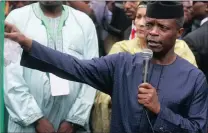  ?? PICTURE: REUTERS ?? Nigeria’s Vice-President Yemi Osinbajo speaks in Bodo, Nigeria.