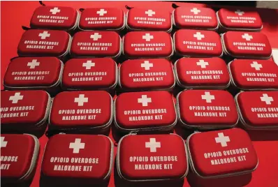  ?? The Sentinel-Record/File photo ?? Narcan kits are displayed at a training event in Hot Springs in July 2021.