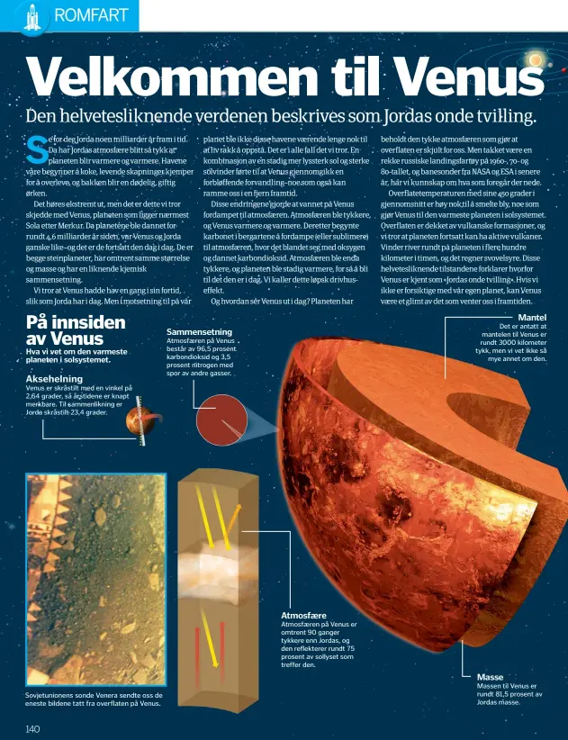  ??  ?? Sovjetunio­nens sonde Venera sendte oss de eneste bildene tatt fra overflaten på Venus.