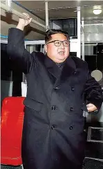  ??  ?? KIMS ZICKZACK- KURS Diktator Kim lässt mit Militärpar­ade die Muskeln spielen, „ kuschelt“aber auch mit Südkorea.