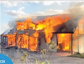  ?? Photos / Supplied ?? It took just three minutes for this Waipukurau home to be “fully engulfed” as part of a Fire and Emergency New Zealand training exercise.