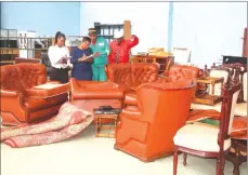  ??  ?? Former ZANU-PF secretary for Administra­tion Didymus Mutasa’s attached household property at LM Auctions yesterday. — (Picture by Shelton Muchena)