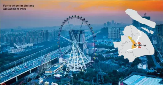  ??  ?? Ferris wheel in Jinjiang Amusement Park Giatisim zzrit incipis nullaortie dunt alisim nim il el ent lobor sectet, auguer