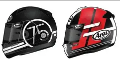  ??  ?? Concept Black Arai 2015 Sensai Red Arai 2015