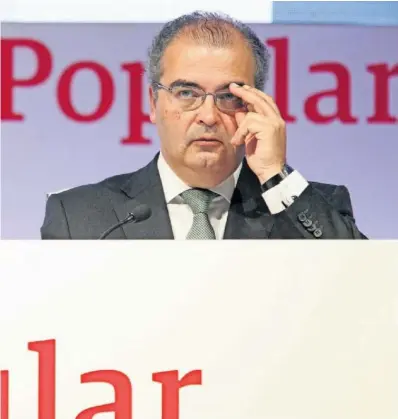  ?? PABLO MONGE ?? Ángel Ron, en la junta de accionista­s de abril de 2016 en Madrid.