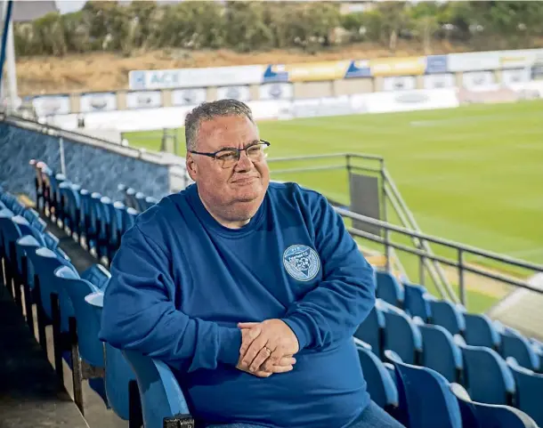  ?? ?? GIVING BACK: Gavin Mundie, chairman of Peterhead Football Club Community Foundation, at Balmoor Stadium. Picture by Kath Flannery.