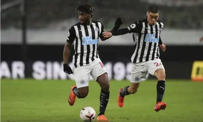  ??  ?? Newcastle’s Allan Saint-Maximin (left) and Miguel Almirón are set to miss at least three Premier League games. Photograph: Stu Forster/ AP