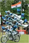  ??  ?? TEAMwORk: Indian Army soldiers from the Daredevils Team take part in a display in Amritsar. —