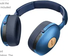  ??  ?? House of Marley’s Positive Vibration XL headphones in blue.