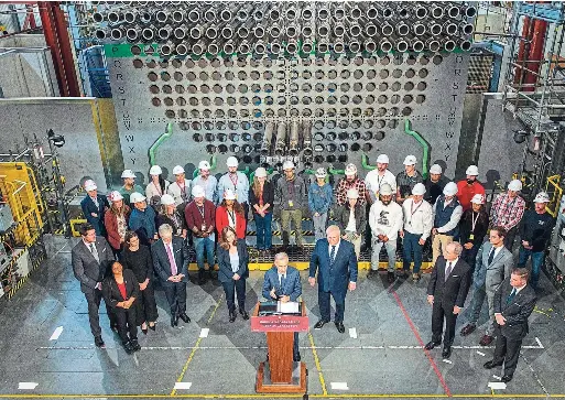  ?? LAURA
PROCTOR/ THE CANADIAN PRESS
FILE PHOTO ?? Prime Minister Mark Carney and Premier Doug Ford announce expansion plans at the Darlington energy plant last fall.
