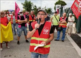  ?? (Photo Patrick Blanchard) ?? Le leader syndical, Olivier Masini, d’une heure. a été entendu par les policiers pendant près