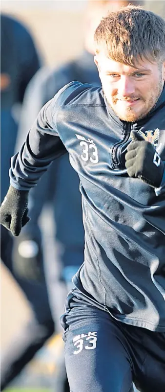  ?? Picture: PPA. ?? St Johnstone’s Matty Kennedy training ahead of today’s clash with Aberdeen at Pittodrie.