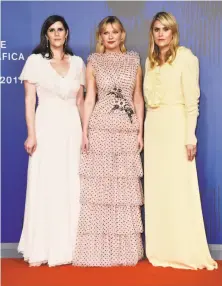  ?? Pascal Le Segretain / Getty Images ?? Laura Mulleavy (left), Kirsten Dunst and Kate Mulleavy at the “Woodshock” screening at the Venice Film Festival on Sept. 4.