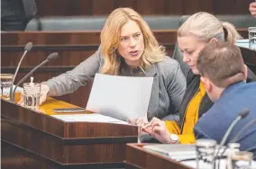  ??  ?? Opposition Leader Rebecca White in parliament. Picture: Richard Jupe