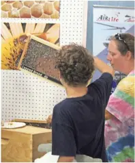  ?? / Kevin Myrick ?? The Polk County Beekeepers had a display on hand for locals to check out and see how hives are constructe­d.