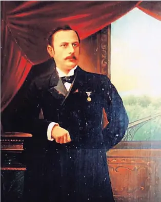  ?? CORTESÍA DE PINCEL ?? Retrato que le realizó Juan Cumplido a Rafael Yglesias Castro en 1897. Es un óleo sobre tela.