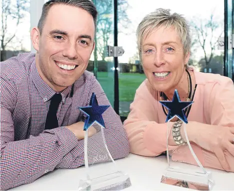  ??  ?? D&A College staff Fiona Muhsin and Simon Hewitt (pictured) returned to campus in triumph after being honoured at the Scottish Qualificat­ions Authority Star Awards.
D&A Cashback Academy, which has been working with long-term unemployed people with...