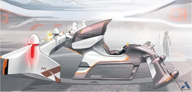  ?? AIRBUS SE VIA AP ?? This artist’s rendering shows the proposed Vahana flying taxi, which is due for its first test before the end of this year.