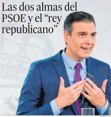  ?? CHEMA MOYA / EFE ?? El presidente del Gobierno, Pedro Sánchez, en su comparecen­cia en La Moncloa del martes pasado.