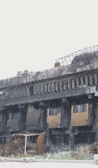  ??  ?? 0 Mosul University Library, once one of the largest in the Middle East and North Africa, was a vital part of the city’s learning, containing thousands of important books before it was destroyed by ISIS