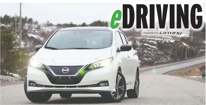  ?? PHOTOS JUSTIN PRITCHARD/DRIVING ?? The 2020 Nissan Leaf Plus has a driving feel that is overall better than the Kia Niro EV.
