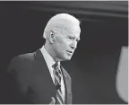  ?? ANDREW HARNIK/ AP ?? Former Vice President Joe Biden speaks in Des Moines, Iowa, on Jan. 20.