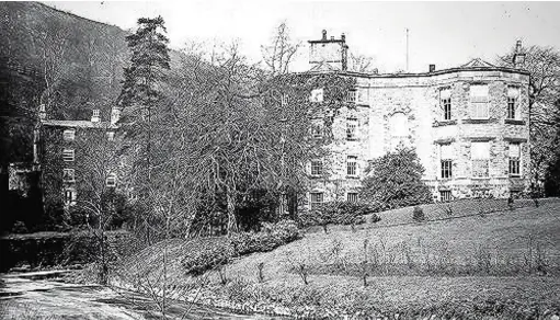  ??  ?? Oldknow’s grand house, Mellor Lodge, and, across the River Goyt, his mill manager’s house, Marple Lodge, still standing in 1900. Right, Samuel Oldknow as a young man with a bolt of muslin