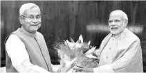  ?? FILE PHOTO ?? Bihar CM Nitish Kumar with PM Narendra Modi in New Delhi.