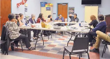  ?? JIM THOMPSON/JOURNAL ?? The Valencia County support group of the Resource Center for Victims of Violent Death gather in late March in the Wellness Center at Heritage Park in Los Lunas.