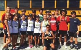  ?? CONTRIBUTE­D PHOTO ?? The Calhoun girls and boys cross country teams pose with their trophies and medals on Saturday at the Greenwave Invitation­al in Columbus.