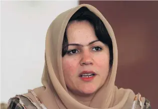  ?? PHOTO: REUTERS ?? On the road to peace . . . Movement of Change for Afghanista­n leader Fauzia Kofi says Afghan women have no choice but to hope the Taliban respect their rights.