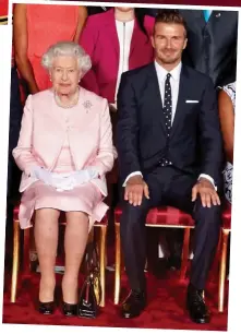  ?? ?? An honour: Beckham with the Queen in 2015