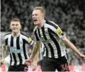  ?? Picture: GETTY IMAGES/STU FORSTER ?? ON A HIGH: Sean Longstaff of Newcastle United celebrates scoring in the Carabao Cup semifinal, second leg against Southampto­n at St James' Park in Newcastle upon Tyne on Tuesday.