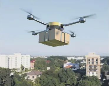  ??  ?? 0 Report says that drones are more sustainabl­e than some other forms of transport