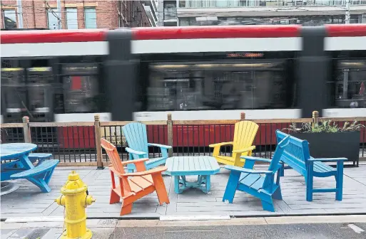  ?? RICHARD LAUTENS TORONTO STAR FILE PHOTO ?? In New South Wales, Australia, urban furniture, like that ofToronto’s King Street pilot project in 2017, sometimes held sensors wirelessly reporting usage and needs.