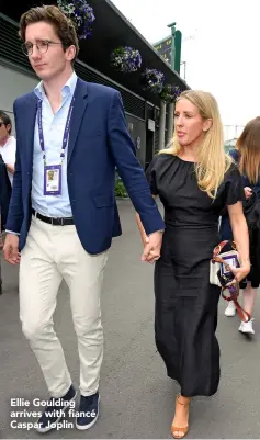  ??  ?? Ellie Goulding arrives with fiancé Caspar Joplin