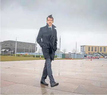  ??  ?? PAVING THE WAY: Dundee City Council leader John Alexander in Slessor Gardens.