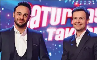  ??  ?? The way they were: Ant and Dec in March. Right, Ant at cinema with girlfriend Anne-Marie Corbett