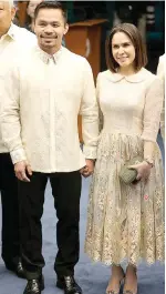  ??  ?? Sen. Manny Pacquiao with wife Jinkee