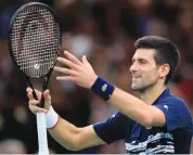  ?? — AP ?? Novak Djokovic of Serbia won the final match of the Paris Masters tennis tournament in Paris on Sunday.