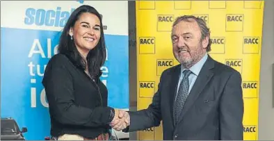  ?? LV ?? Mar Alarcón, consejera delegada de SocialCar, y Josep Mateu, presidente del RACC