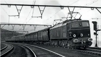  ??  ?? A publicity picture of No. 27000 heading east at Crowden in 1954.